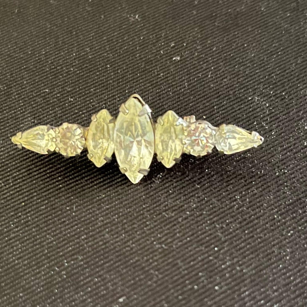Vintage Silver Crystal Brooch